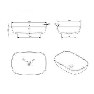 Раковина ABBER Stein AS2620 60см белый матовый